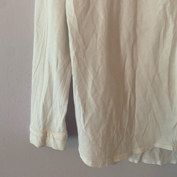 Eileen Fisher Women's size Large Petite White 100% Cotton Button Down Blouse - Picture 4 of 10
